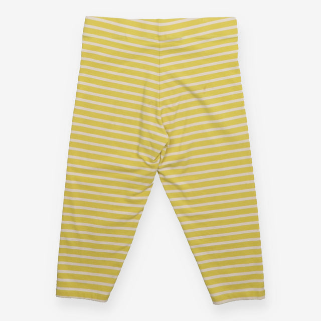 Capri leggings yellow and white stripe