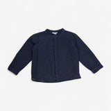 Shirt Grandad Collar Navy with White Dots