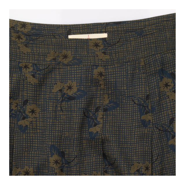 Moving Image Cotton Blend Midi Skirt Olive Green