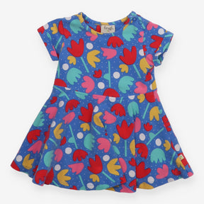 Dress short sleeve blue flowers 