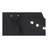 Trousers Black Wide Leg Studded Pocket Drawstring 