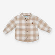 Beige tartan shacket fleece lined
