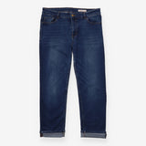 Straight Jeans Mid Blue Stretch Short Length