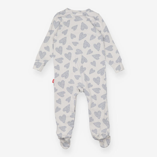 White Sleepsuit Spotty Hearts 