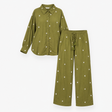 Trouser Set Co Ord Embroidered Shirt Wide Leg