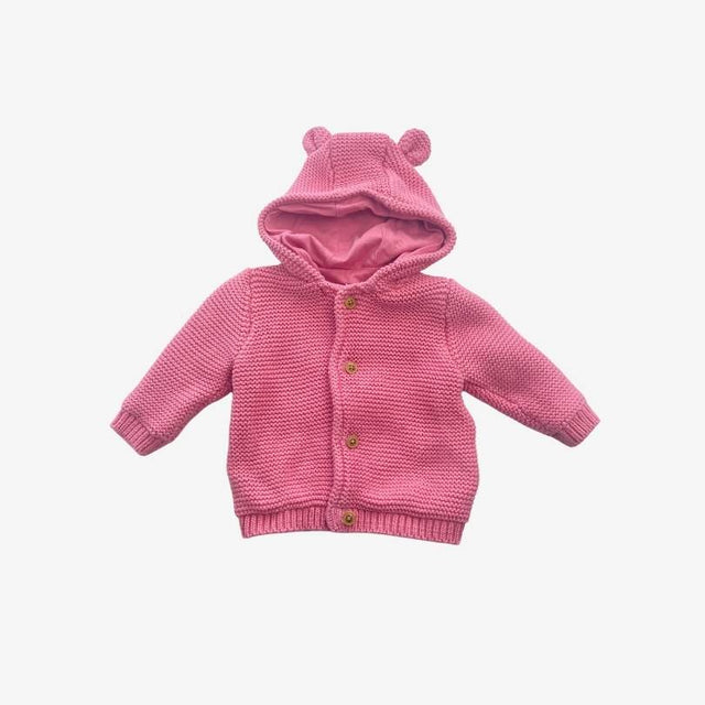 Pink Knit Hoody with Pink Lining and Ears