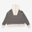 Sweater Black Cream Stripe Half Zip Oversized Coll