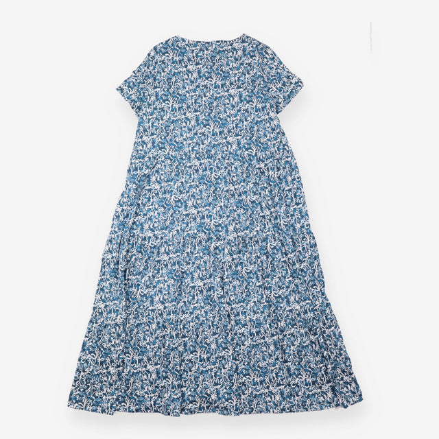 Midi Dress Cotton Blue Floral