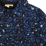 Blue and black floral midi dress