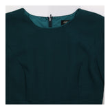 Top Green Short Sleeve Peplum Round Neck