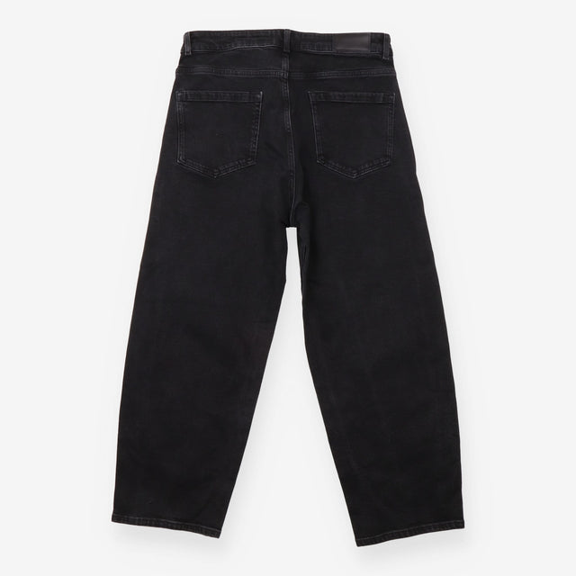 Barrel Jeans Washed Black High Rise Stretch Denim