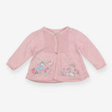 Cardigan Pink Fairy Swan Flowers