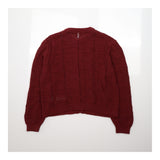 Knit Textured Cardigan Dark Burgundy