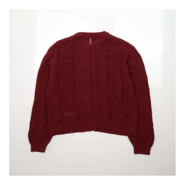Knit Textured Cardigan Dark Burgundy