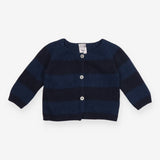 Cardigan blue large stripes buttons