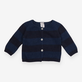 Cardigan blue large stripes buttons