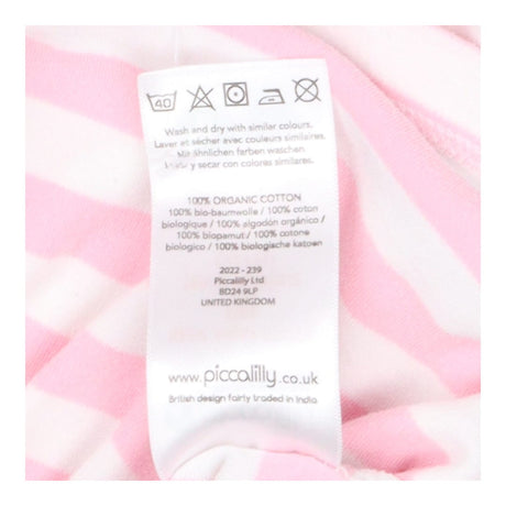 Organic Cotton Pink Stripe T‑Shirt – Open Neck