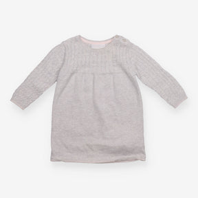 Knit Dress Silver Cable Sleeve