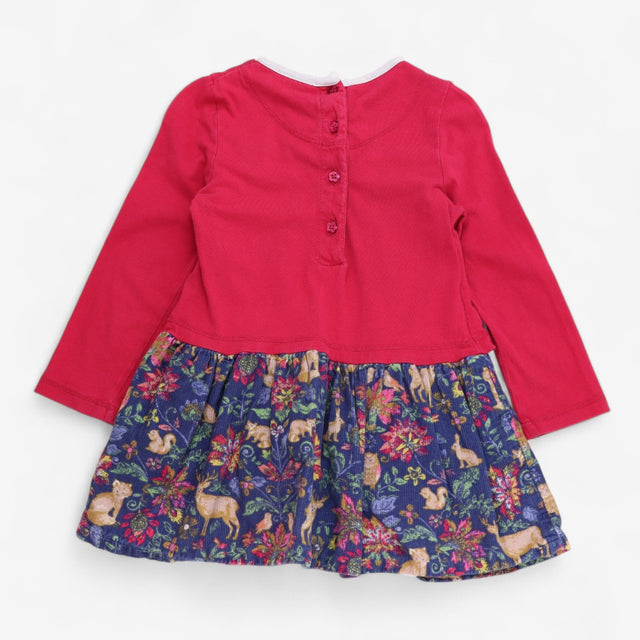 Dress Pink Cardigan and Cord Skirt with Woodland A