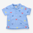 Polo Shirt Blue with Crab Appliques
