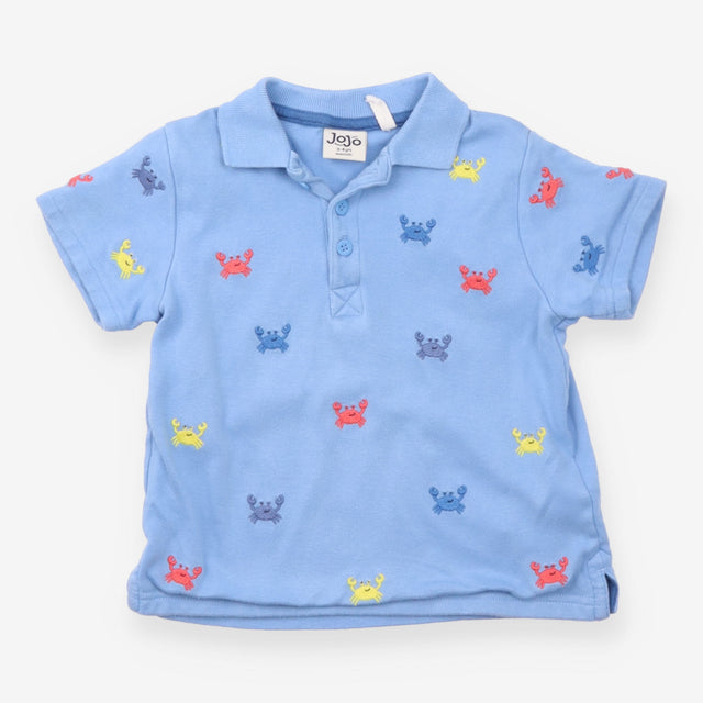 Polo Shirt Blue with Crab Appliques