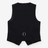 Black Tailored Button Front Waistcoat