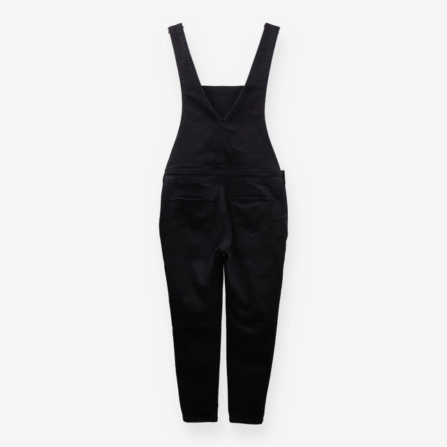 Full‑Length Denim Dungarees – Black/Grey Wash