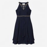 Sleeveless Cocktail Dress Embellished Neckline Chi