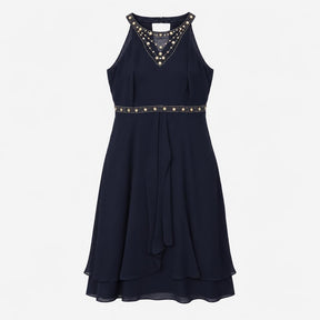 Sleeveless Cocktail Dress Embellished Neckline Chi