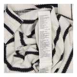 Henley Top Striped Cream Navy Long Sleeve Button F