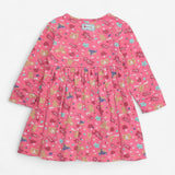 Dress pink woodland critters