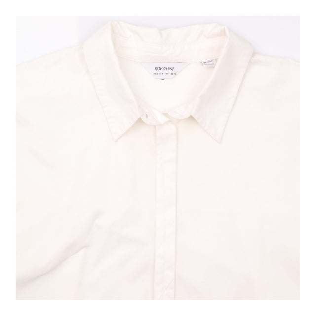 White 100% Cotton Long Sleeve Button Down Shirt