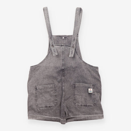 Denim Dungaree Shortalls Washed Charcoal Grey