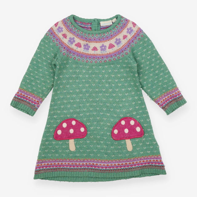 Dress Knit Long Sleeved Green Toadstool Pockets