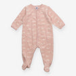 Sleepsuit Velour Pink Whale Appliques