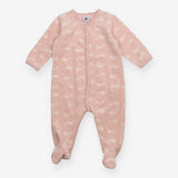 Sleepsuit Velour Pink Whale Appliques