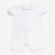 Romper White with Collar and Embroidered Hearts