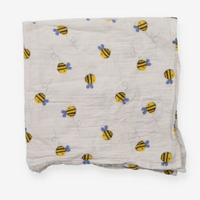 White Bumble Bees Muslin