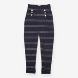 Navy Striped Sailor Button Top and Trousers Set