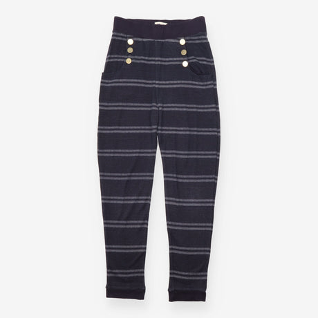 Navy Striped Sailor Button Top and Trousers Set