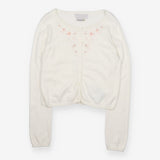 Cardigan cream embroidered flowers