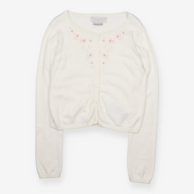 Cardigan cream embroidered flowers