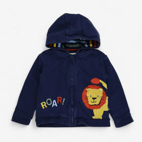 Zip Hoody Navy with Lion ROAR