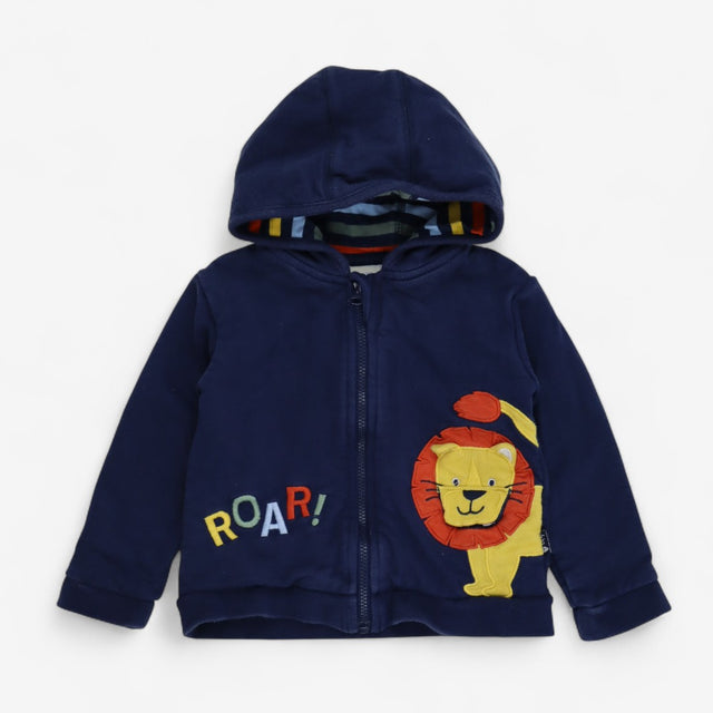 Zip Hoody Navy with Lion ROAR