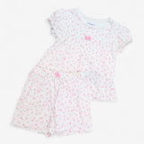 Shortie pyjamas white with pink stars