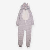 Onesie grey ribbed rabbit