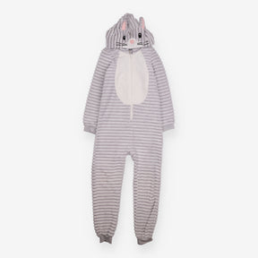 Onesie grey ribbed rabbit