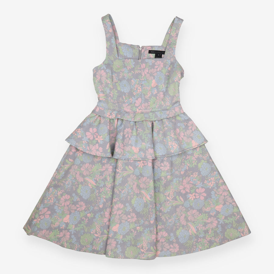 Marc by Marc Jacobs Floral Denim Tiered Dress Pink