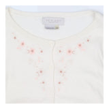 Cardigan cream embroidered flowers
