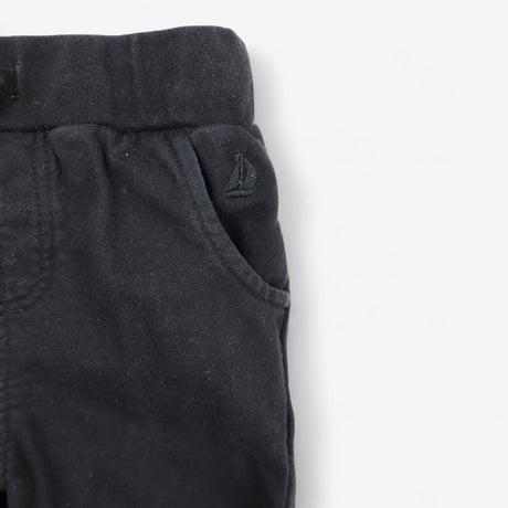 Joggers black plain cuffed back pockets